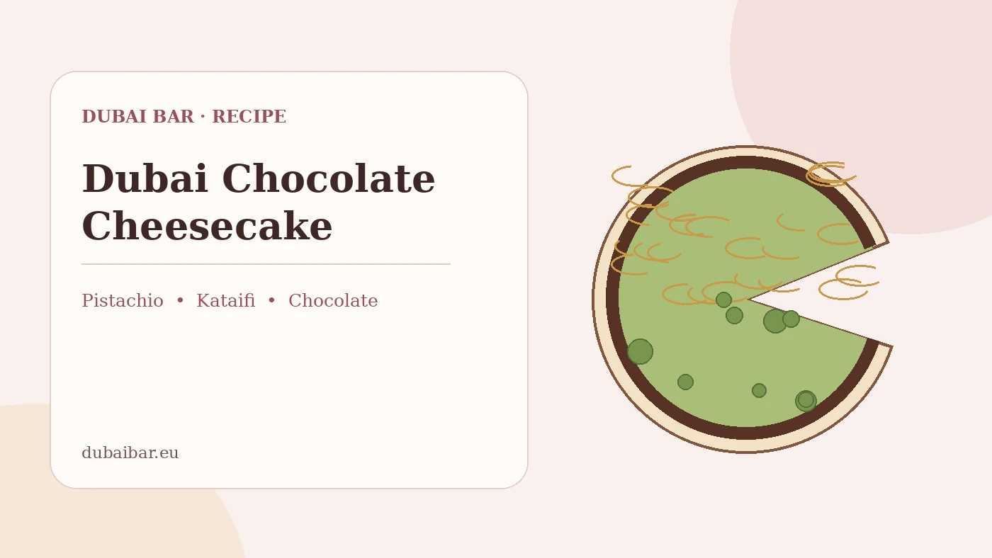 Dubai Chocolate Cheesecake with pistachio, kataifi and chocolate