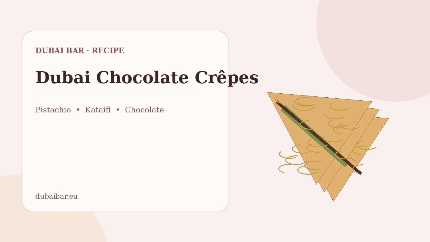 Dubai Chocolate Crêpes with pistachio, kataifi and chocolate