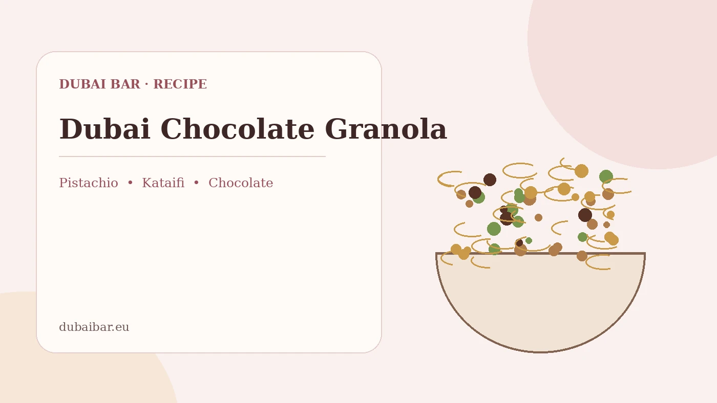 Dubai Chocolate Granola with pistachio, kataifi and chocolate