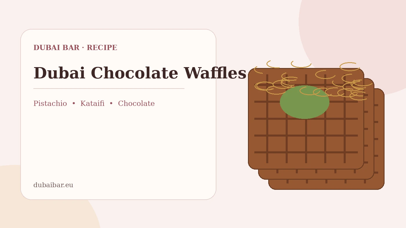 Dubai Chocolate Waffles with pistachio, kataifi and chocolate